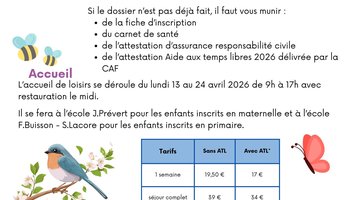 accueils de loisirs de printemps